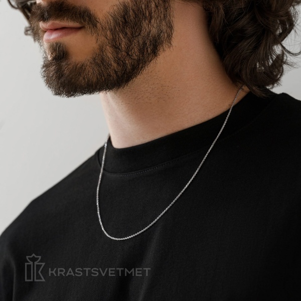 Цепь из белого золота 585, плетение «Якорь»